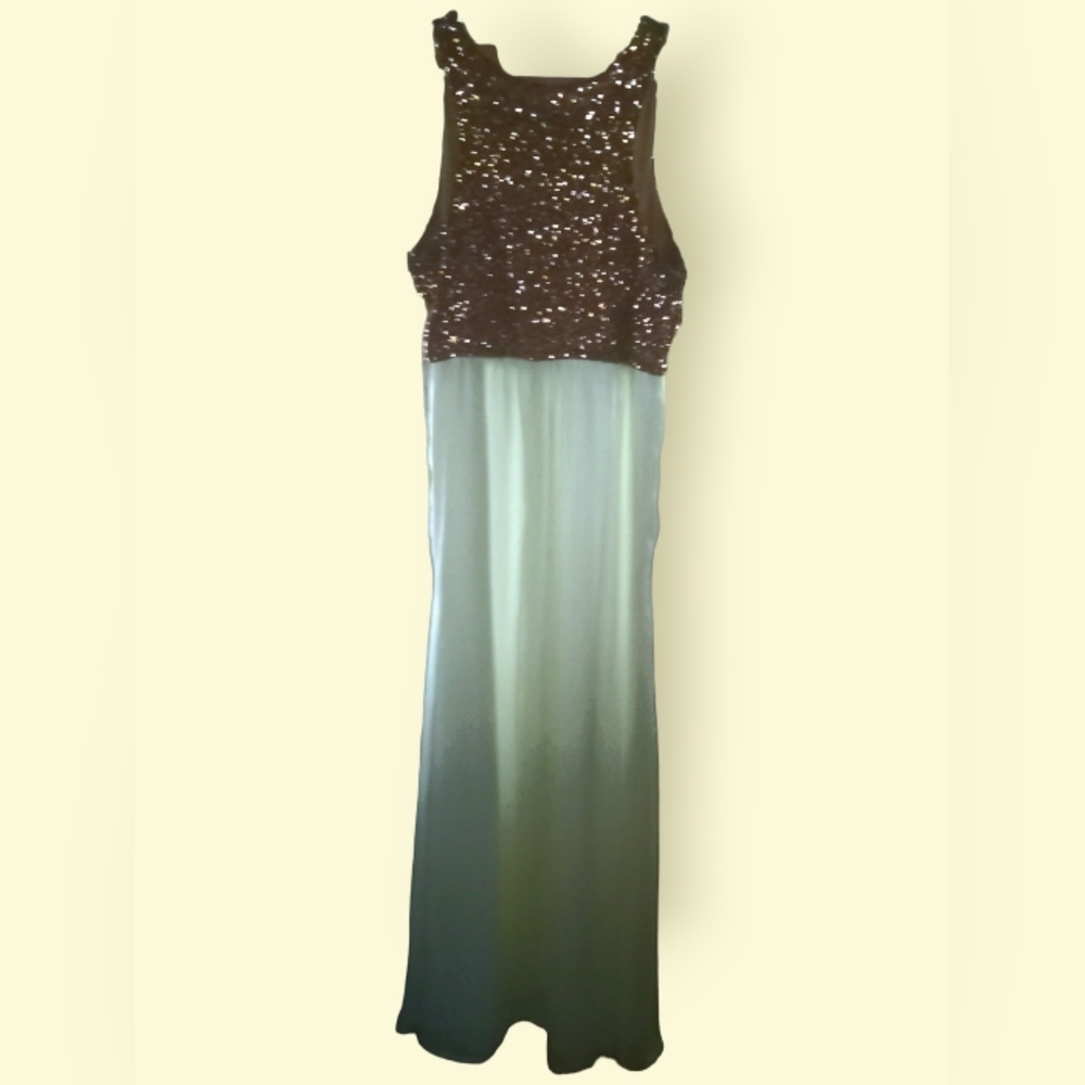 Pink and White Sequin Maxi Dress - L